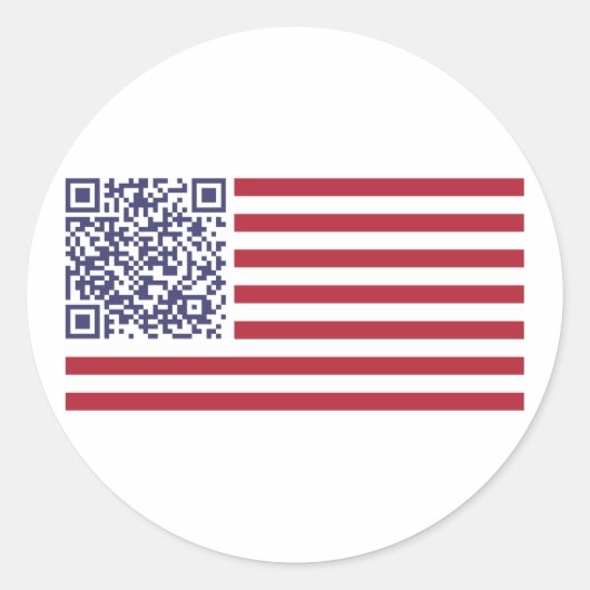 National Anthem QR Code Runder Aufkleber (Vorderseite)