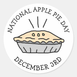 National Apple Pie Day 3. Dezember Urlaub Runder Aufkleber