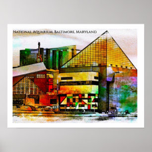 National Aquarium Baltimore — Stained Glass Pop Poster
