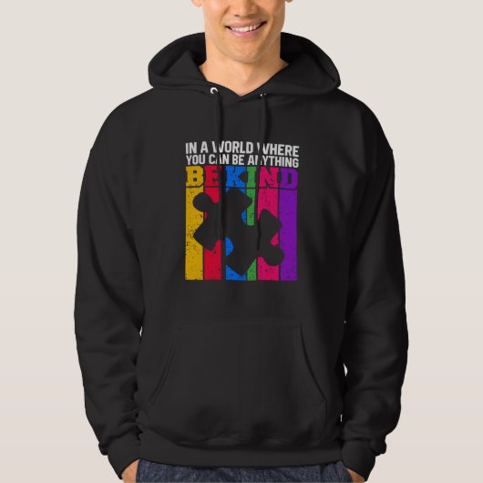 National Autism Awareness Acceptance Be Kind Autis Hoodie (Vorderseite)