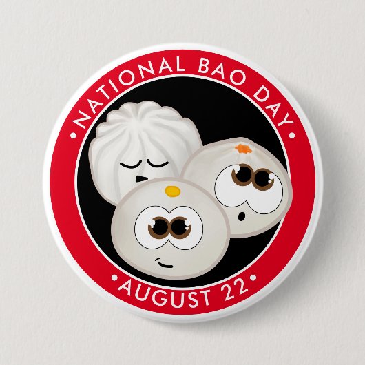 National Bao Day, niedliche Kawaii-Knödel Button (Vorderseite)