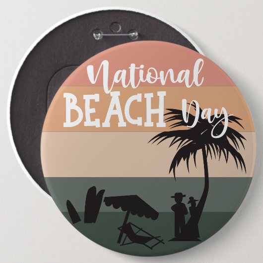 National Beach Day Sign Button (Vorne & Hinten)