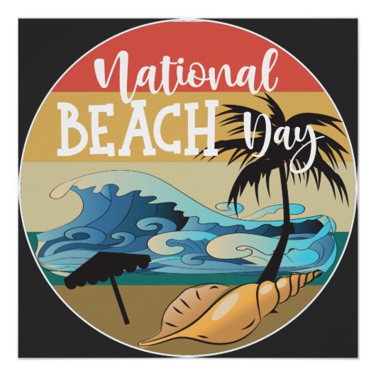 National Beach Day Sign Poster (Vorderseite)