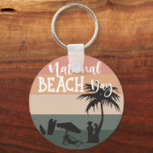 National Beach Day Sign Schlüsselanhänger (Rückseite)