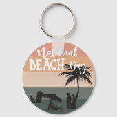 National Beach Day Sign Schlüsselanhänger (Rückseite)