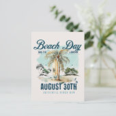 National Beach Day, Vintages Surfbrett Postkarte (Stehend Vorderseite)