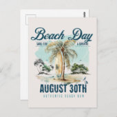 National Beach Day, Vintages Surfbrett Postkarte (Vorne/Hinten)