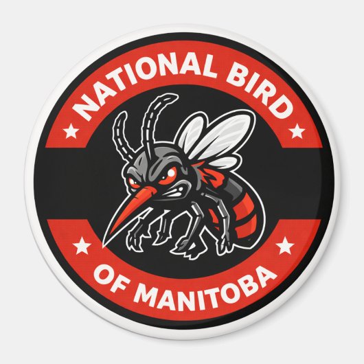 National Bird of Manitoba Funny Mosquito 3" magnet (Vorne)