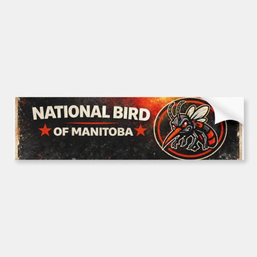 National Bird of Manitoba Funny Mosquito Bumper Autoaufkleber (Vorne)