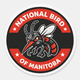 National Bird of Manitoba Funny Winnipeg Mosquito Runder Aufkleber