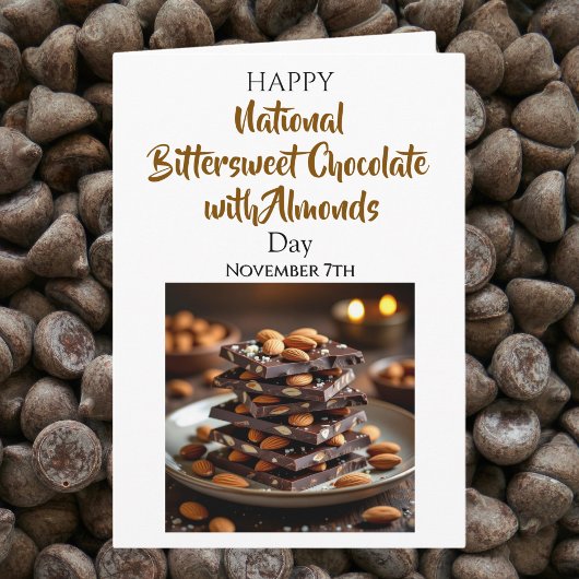 National Bittersweet Chocolate with Almonds Day Karte
