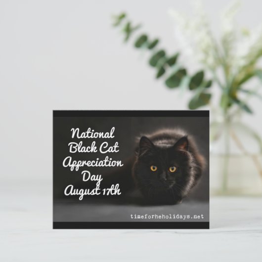 National Black Cat Day Feiertage Postkarte (Stehend Vorderseite)
