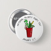 National Bloody Mary Day 1. Januar Button (Vorne & Hinten)