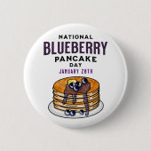 National Blueberry Pancakes Day 28. Januar Button (Vorderseite)