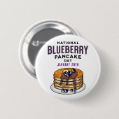 National Blueberry Pancakes Day 28. Januar Button (Vorne & Hinten)