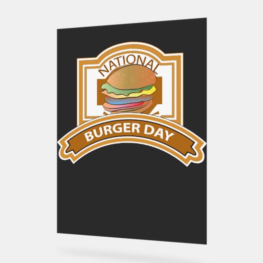 National Burger Day Sign Acrylschild (Winkel)