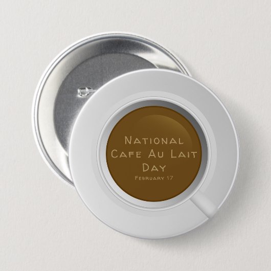 National Café Au Lait Day Button (Vorne & Hinten)