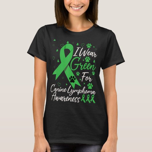 National Canine Lymphoma Awareness Day Green Dog R T-Shirt (Vorderseite)