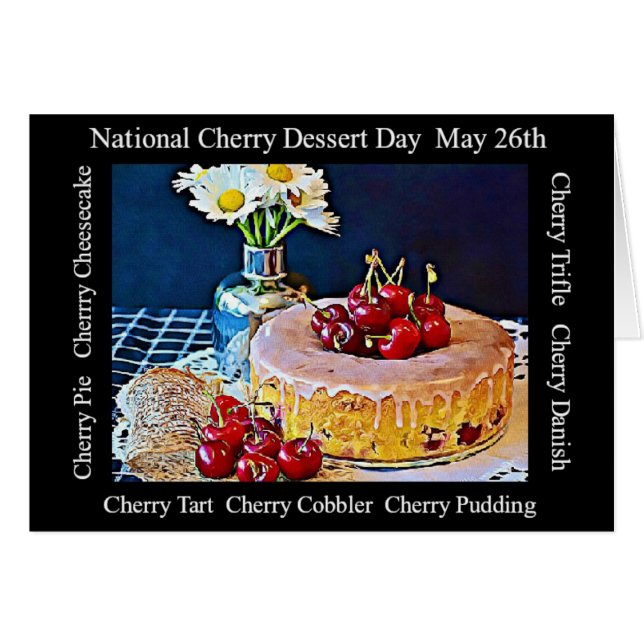 National Cherry Dessert Day MAy 26. Karte (Vorderseite (Horizontal))