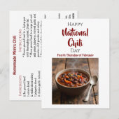 National Chili Day | Fourth Thursday of February Postkarte (Vorne/Hinten)