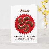 National Chocolate Covered Cashew Day, Nuts Karte (Gelbe Blume)