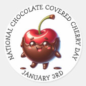 National Chocolate Covered Cherry 3. Januar Runder Aufkleber (Vorderseite)