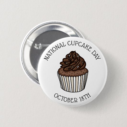 National Chocolate Cupcake Day | 18. Oktober Button (Vorne & Hinten)