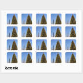 National Christmas Tree und Washington Monument Quadratischer Aufkleber (Blatt)