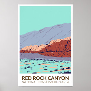 National Conservation Area Vintag Red Rock Canyon Poster