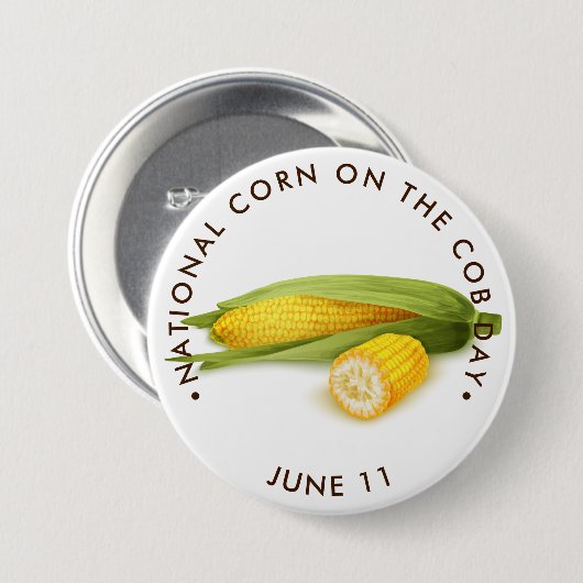 National Corn am Cob Day Button (Vorne & Hinten)