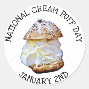 National Cream Puff Day 2. Januar Stickers