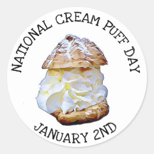National Cream Puff Day 2. Januar Stickers