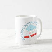 National Dental Hygiene Month Happy Tooth Kaffeetasse (VorderseiteRechts)