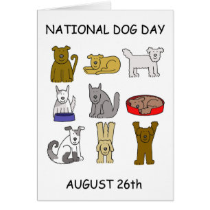 National Dog Day August 26. Cartoon Hunde