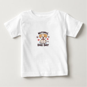National Dog Day - Niedlicher Kawaii Cartoon Dog m Baby T-shirt