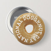 National Doughnut Day Glazed Donut Doughnut Button (Vorne & Hinten)