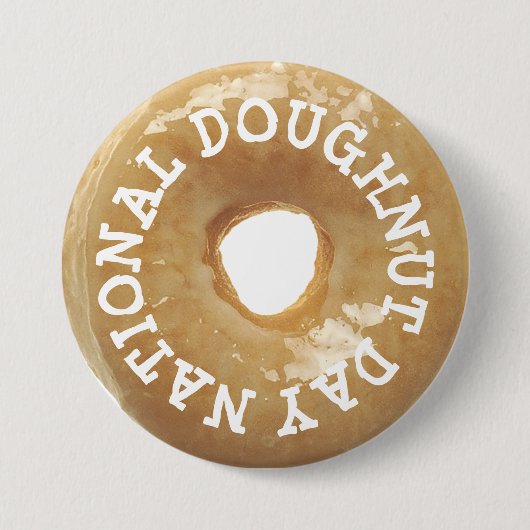 National Doughnut Day Glazed Donut Doughnut Button (Vorderseite)