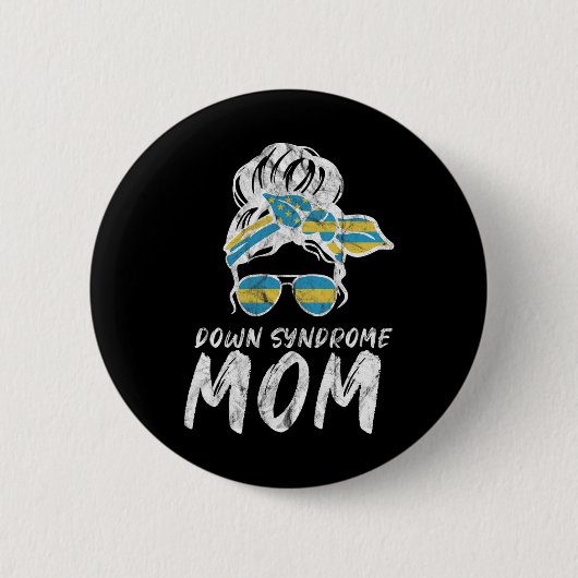 National Down Syndrome Awareness Month Messy Bun Button (Vorderseite)