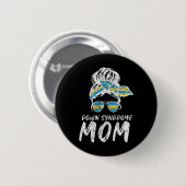 National Down Syndrome Awareness Month Messy Bun Button (Vorne & Hinten)