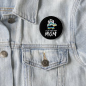 National Down Syndrome Awareness Month Messy Bun Button (Beispiel)