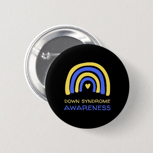 National Down Syndrome Awareness Month T21 Blue An Button (Vorne & Hinten)