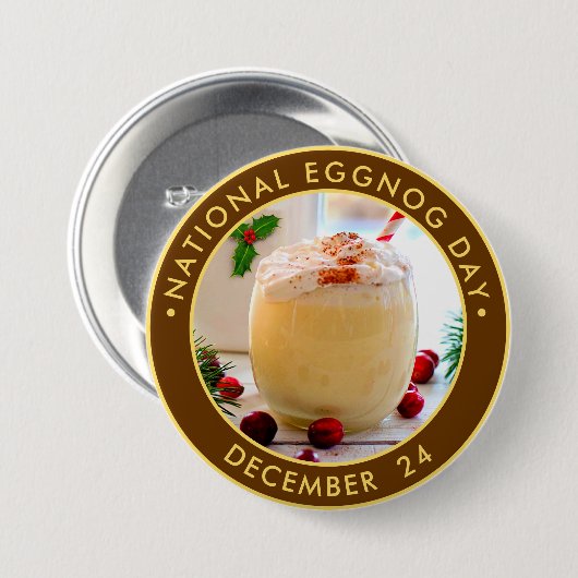National Eggnog Day Button (Vorne & Hinten)