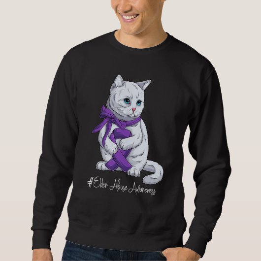 National Elder Abuse Awareness Month Purple Ribbon Sweatshirt (Vorderseite)