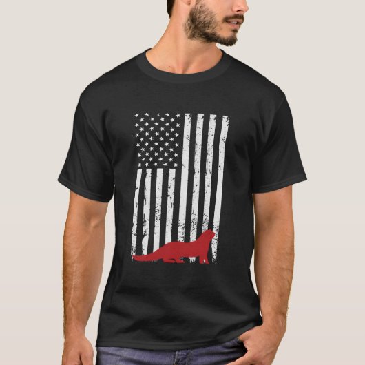 National Ferret Day 4Th July Usa Flag Ferret T-Shirt (Vorderseite)