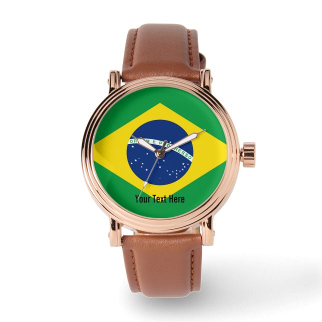 National flag of Brazil Armbanduhr (Vorderseite)