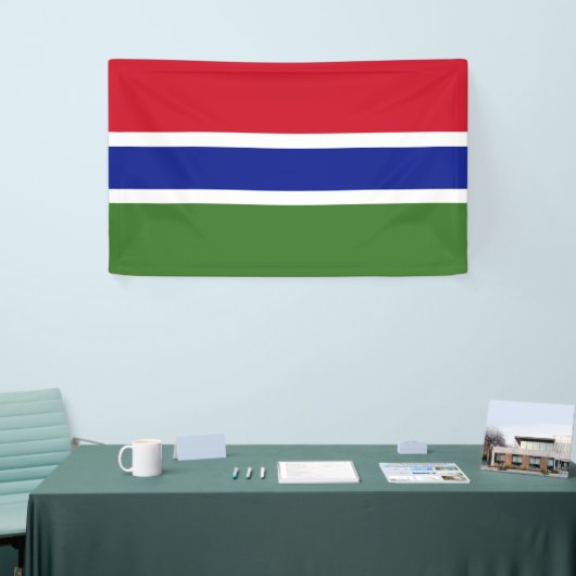 National Flag of Gambia - Rectangular Event Banner (Messeveranstaltung)