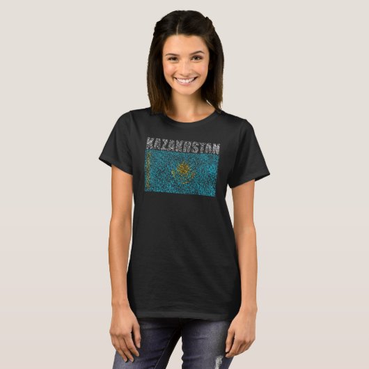 National Flag of Kazakhstan souvenir for men wome T-Shirt (Vorne ganz)