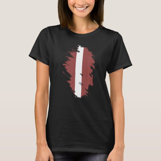 National Flag of Latvia souvenir for men women 6 T-Shirt (Vorderseite)