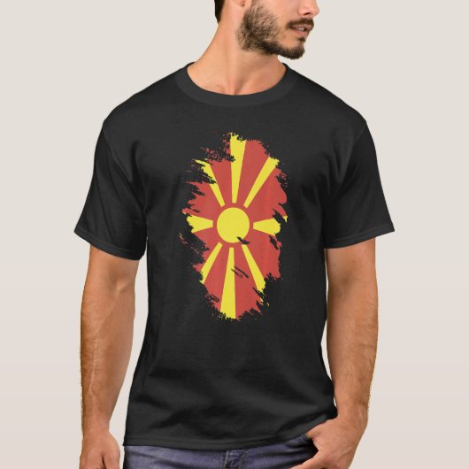 National Flag of Macedonia souvenir for men women T-Shirt (Vorderseite)