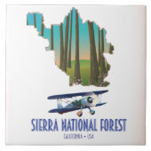 National forest California USA map Fliese (Vorderseite)
